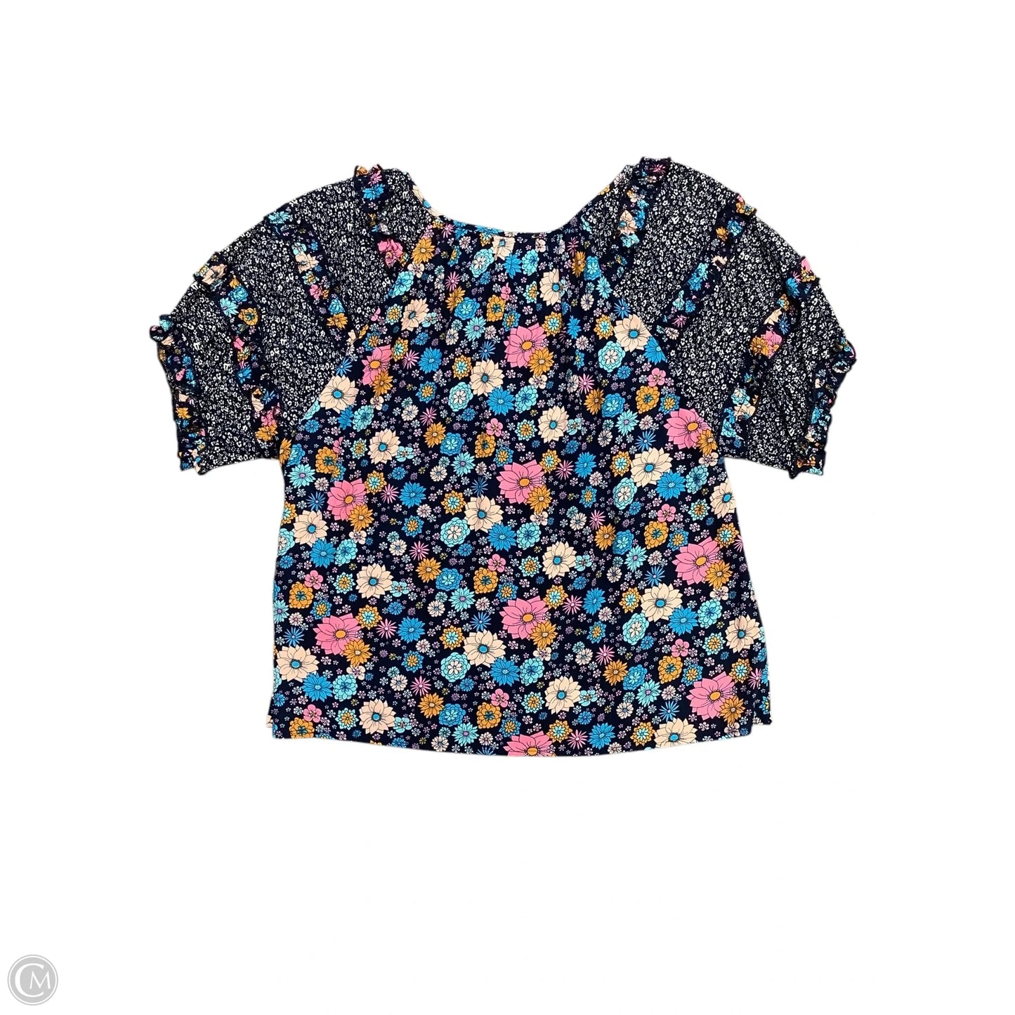 Top Short Sleeve By Easel In Blue, Size: L