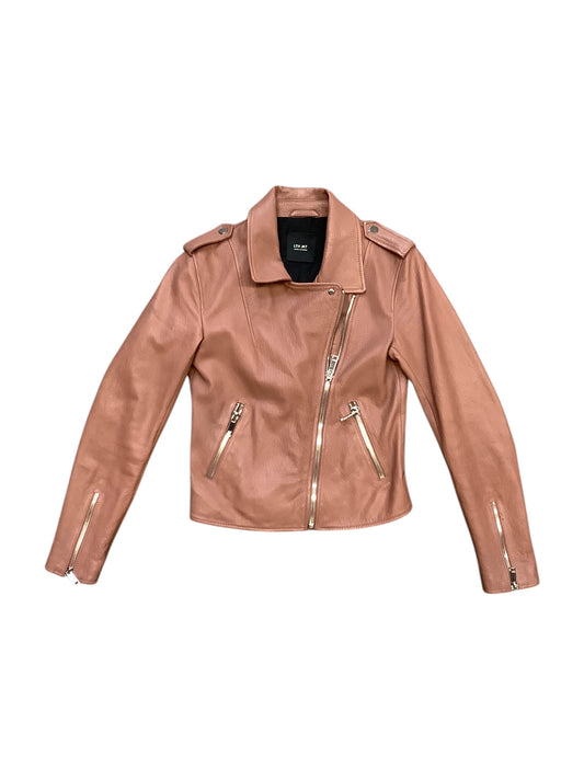 Jacket Moto Leather By Cma In Brown, Size: Xs