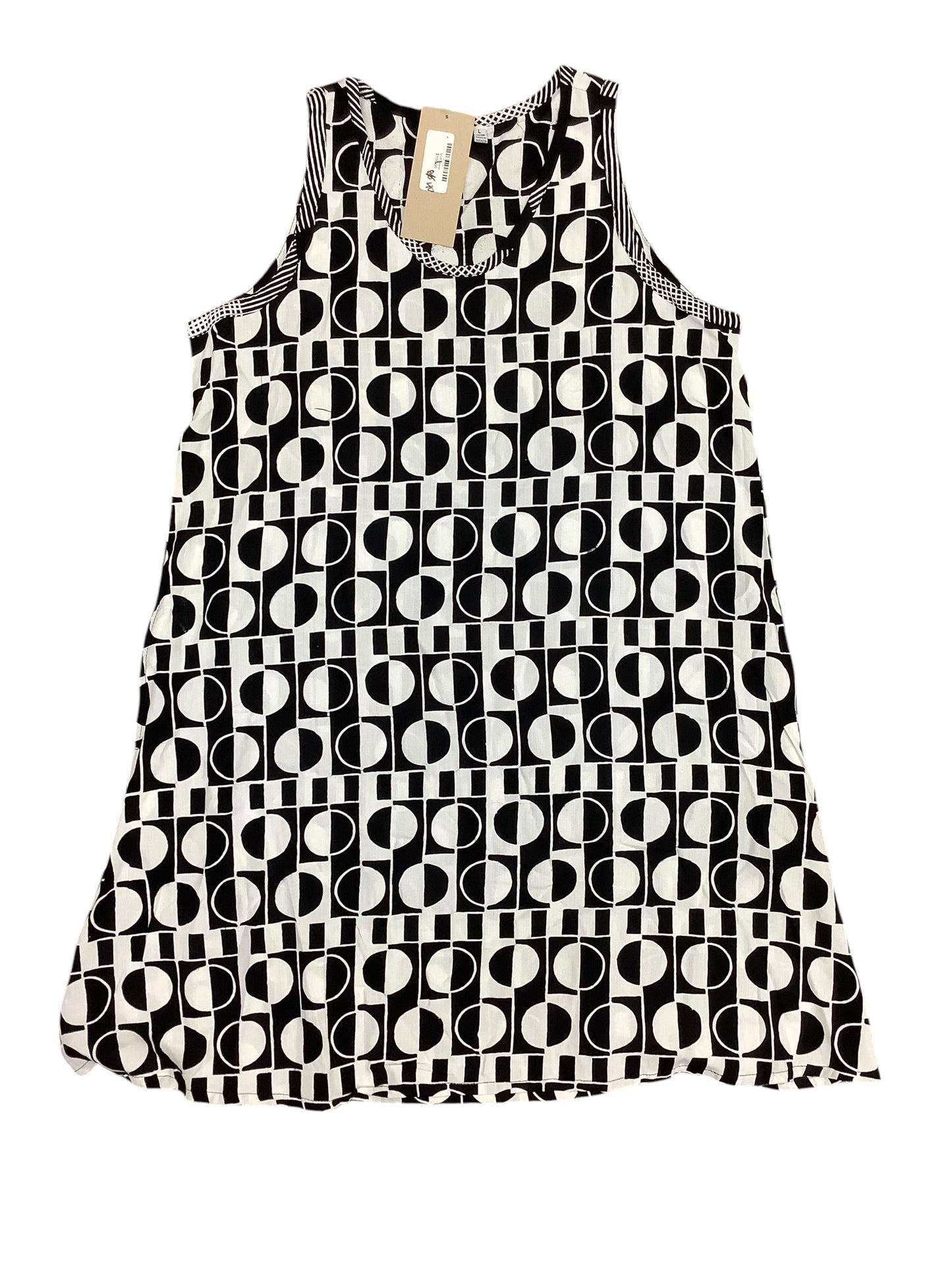 Dress Casual Midi By Cmc In Black & White, Size: L