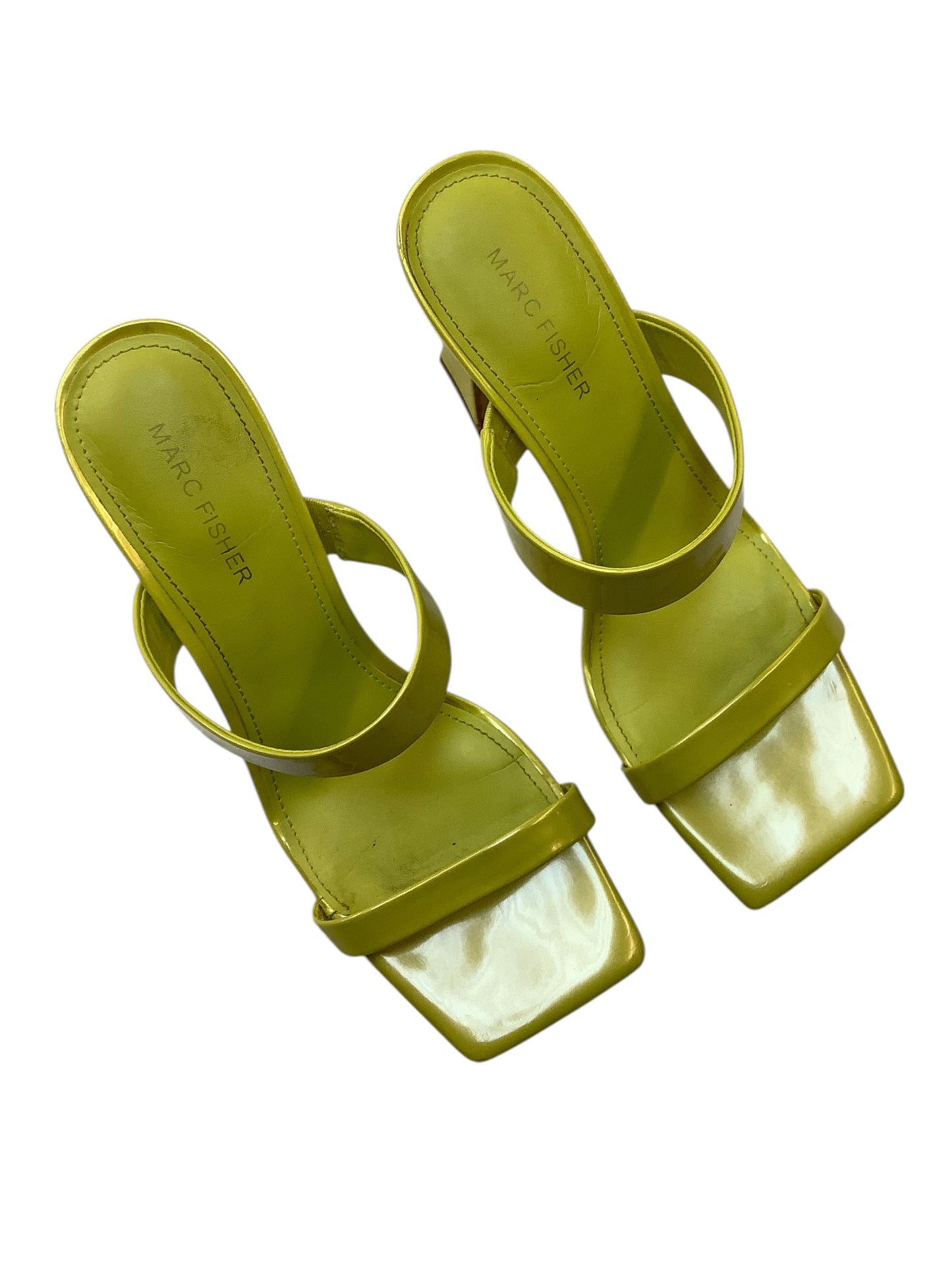 Sandals Heels Block By Marc Fisher In Yellow, Size: 8.5