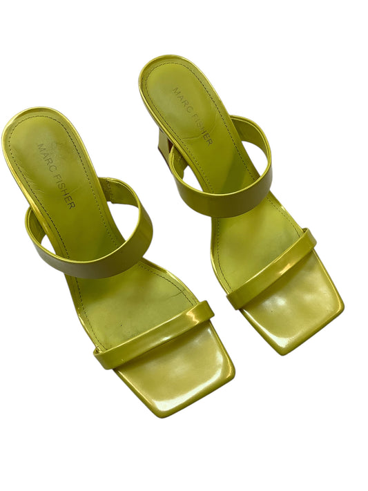 Sandals Heels Block By Marc Fisher In Yellow, Size: 8.5