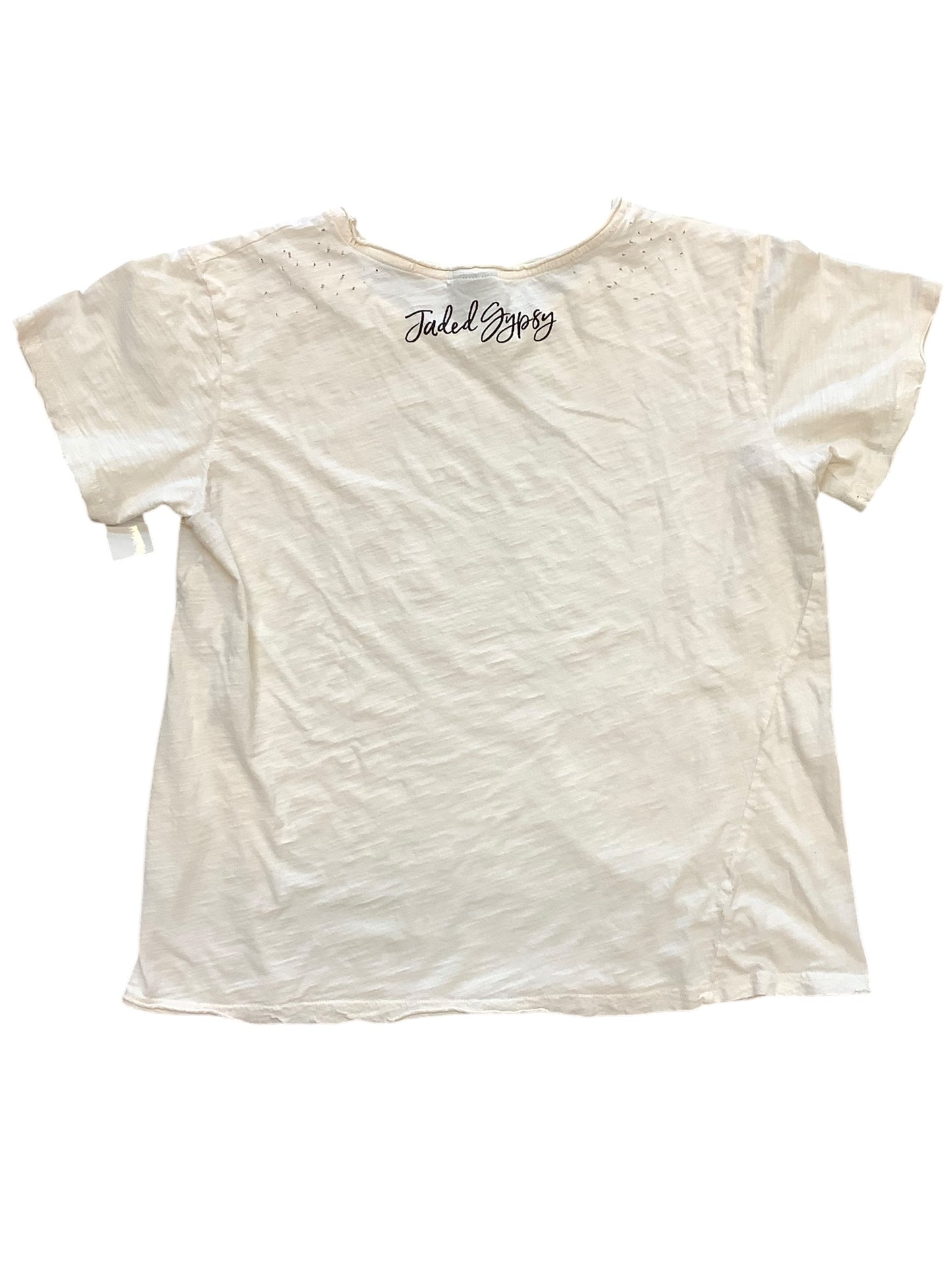 Top Short Sleeve By Cmb In Cream, Size: L