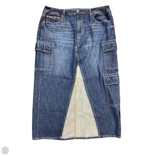 Skirt Maxi By American Eagle In Blue Denim, Size: 16