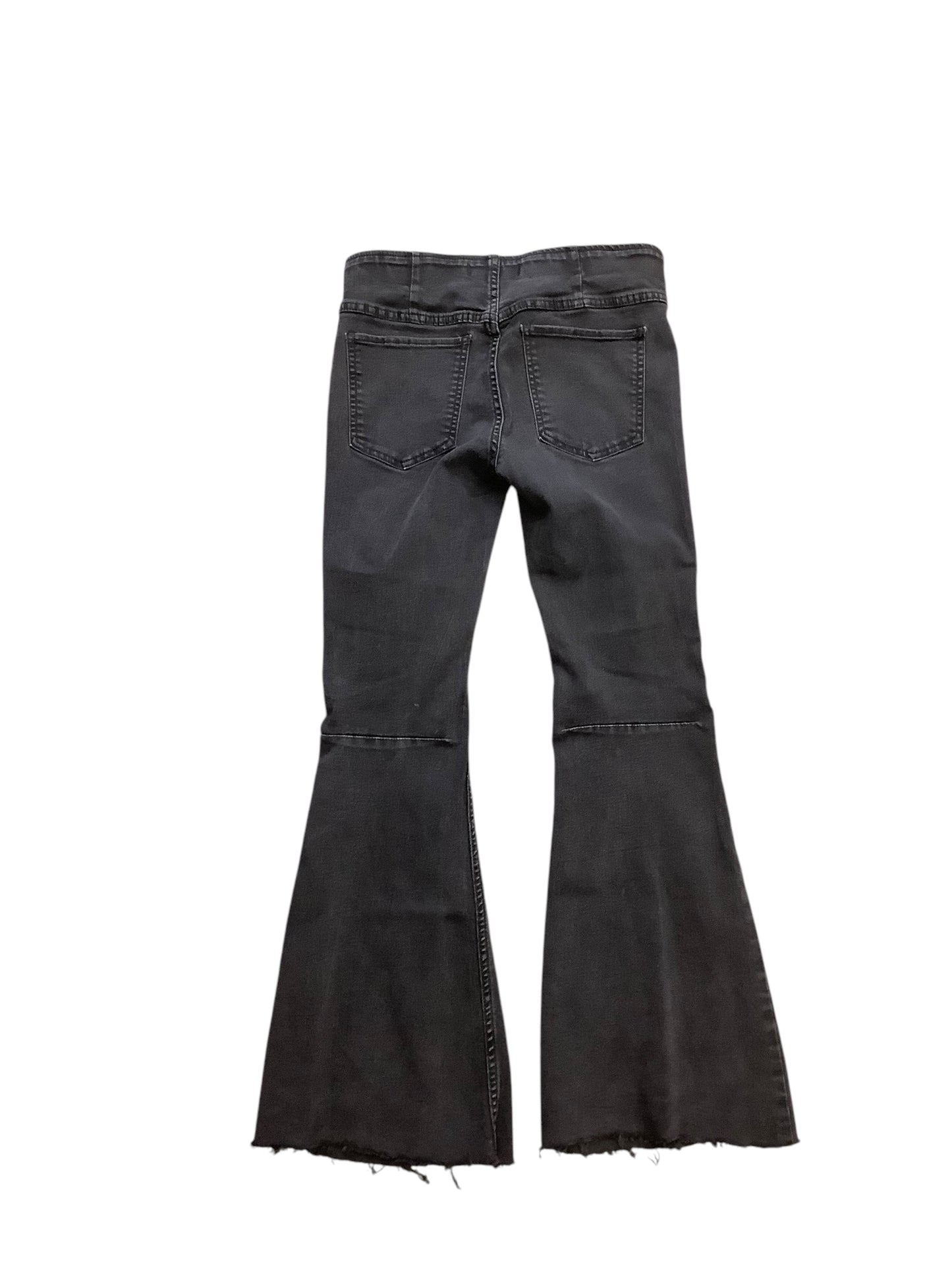 Jeans Flared By Free People In Black Denim, Size: 4