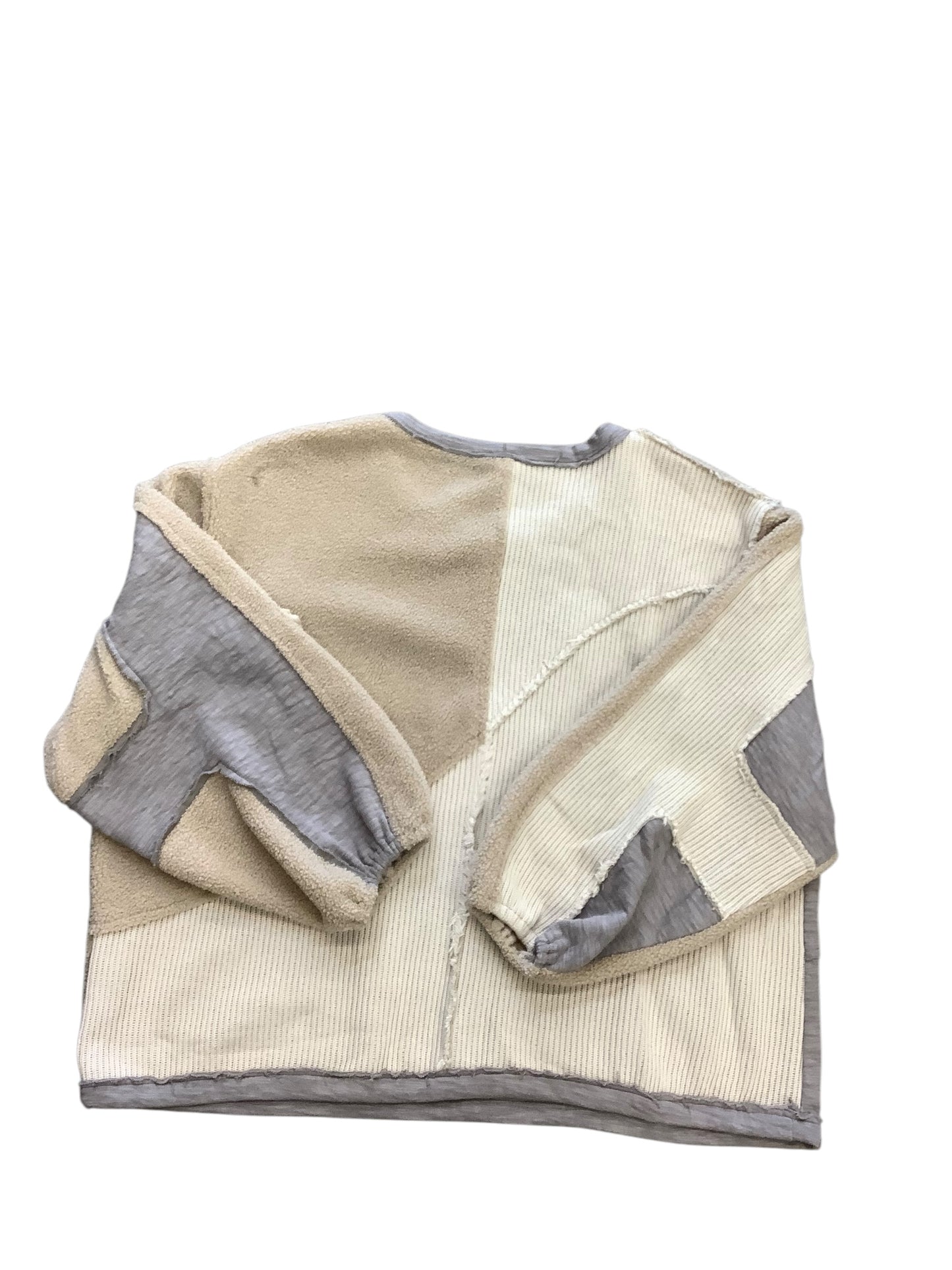 Sweatshirt Crewneck By Pol In Grey & Tan, Size: L