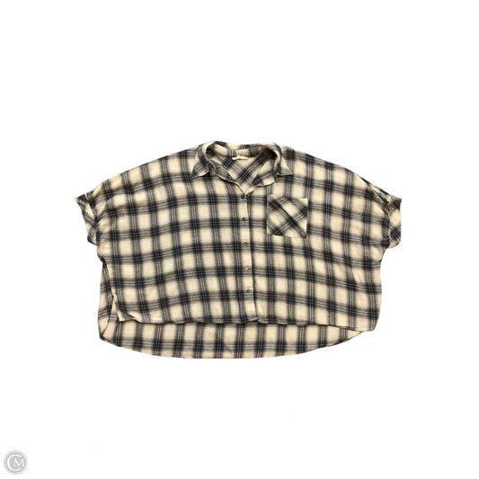 Top Short Sleeve By Entro In Blue & Cream, Size: L