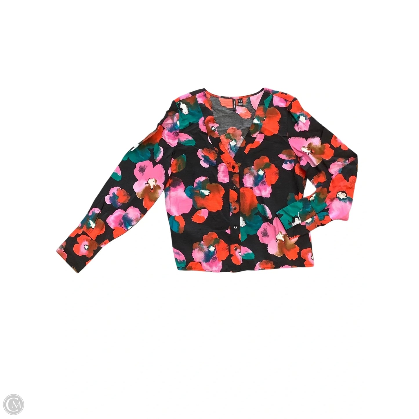 Blouse Long Sleeve By Vero Moda In Black, Size: M