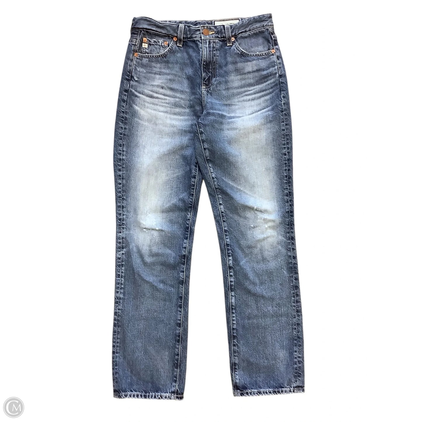 Jeans Straight By Ag Jeans In Blue Denim, Size: 4(27)