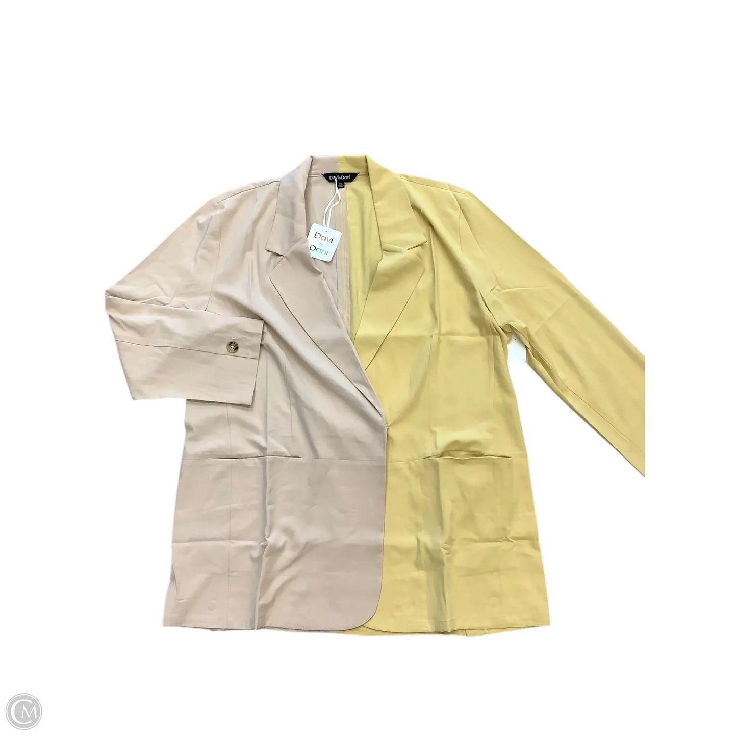 Blazer By Davi & Dani In Tan & Yellow 1X