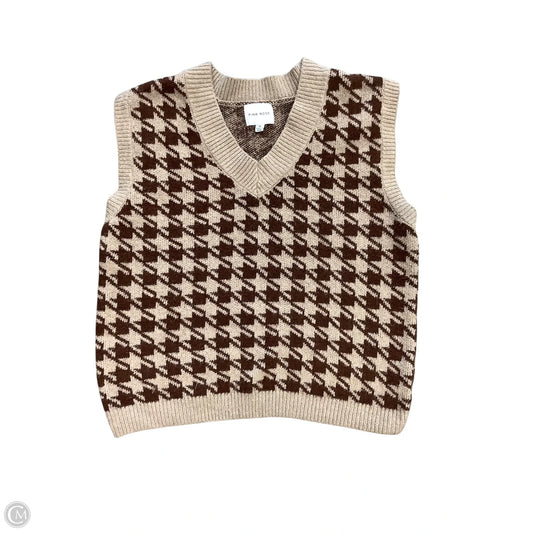 Vest Sweater By Pink Rose In Brown, Size: M