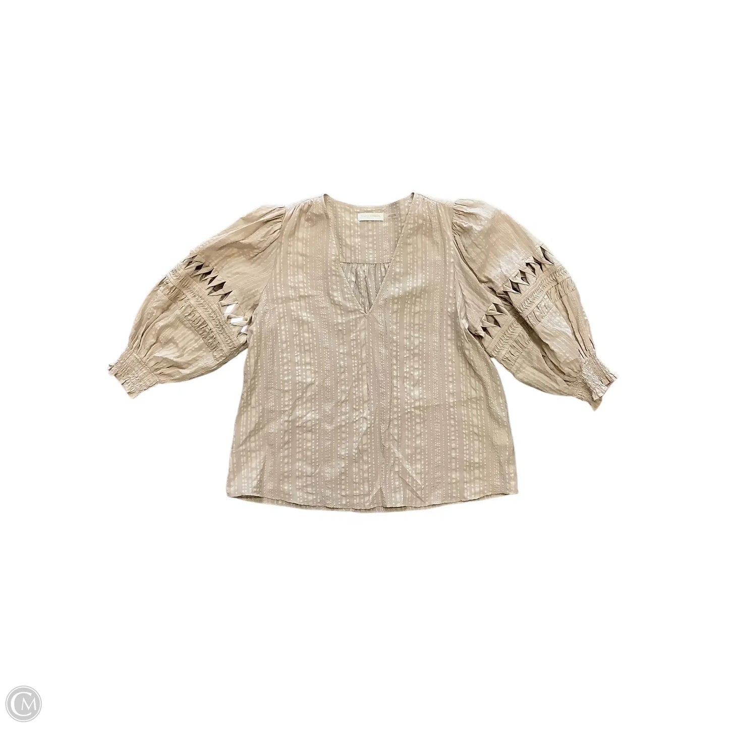 Blouse Long Sleeve By Ramy Brook In Tan, Size: M