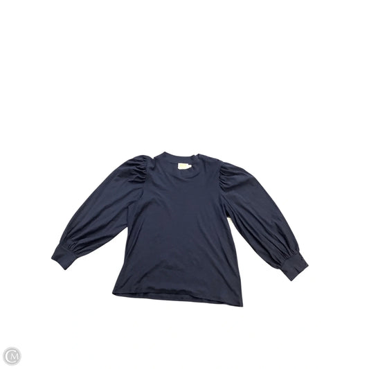 Blouse Long Sleeve By Nation In Navy, Size: M