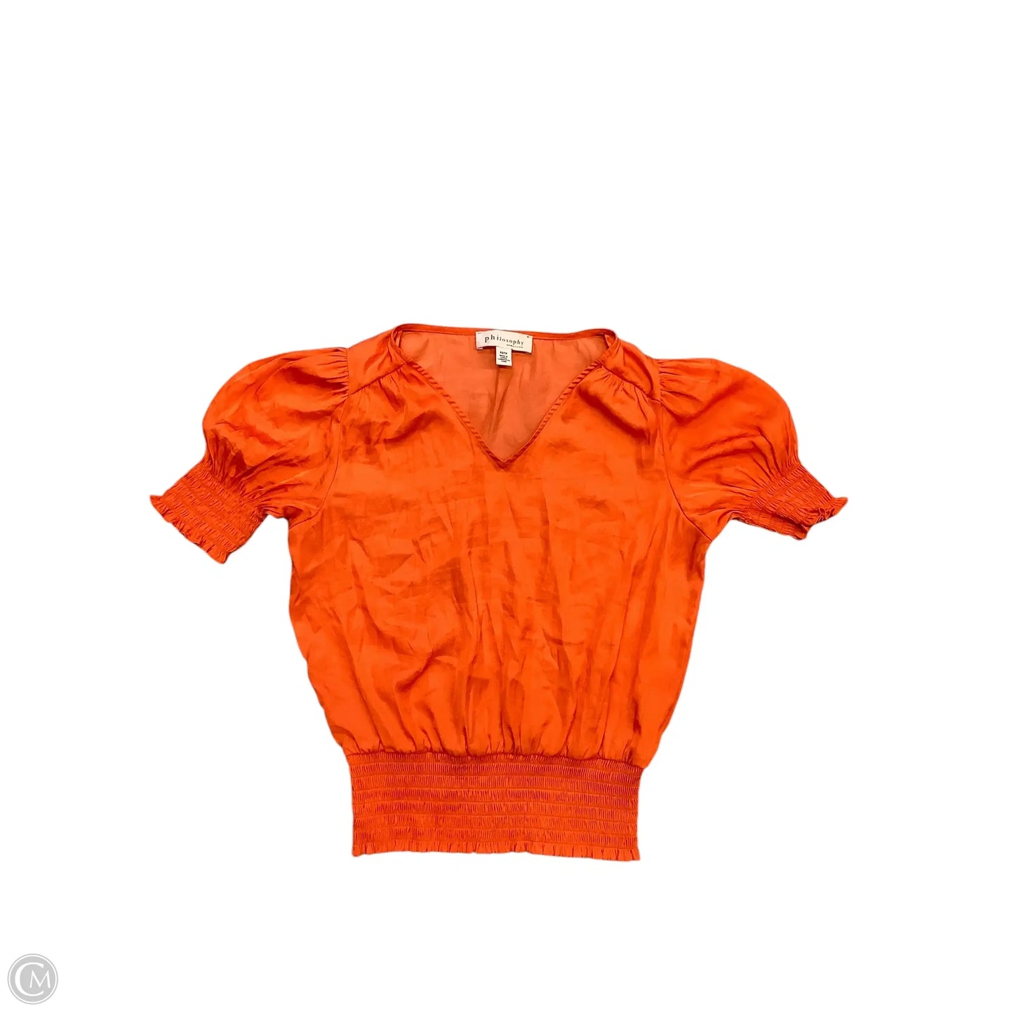 Blouse Short Sleeve By Philosophy In Orange, Size: Xs