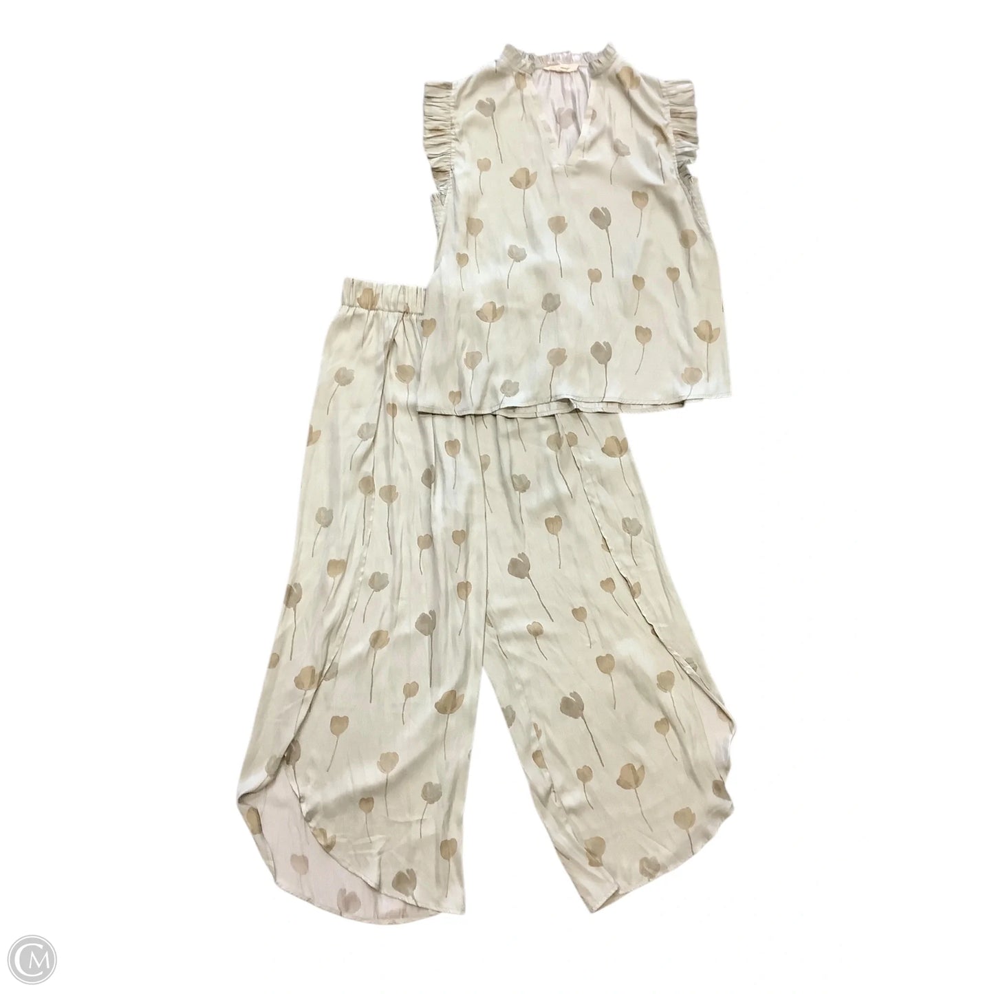 Pants Set 2pc By Cmc In Green & Tan, Size: M