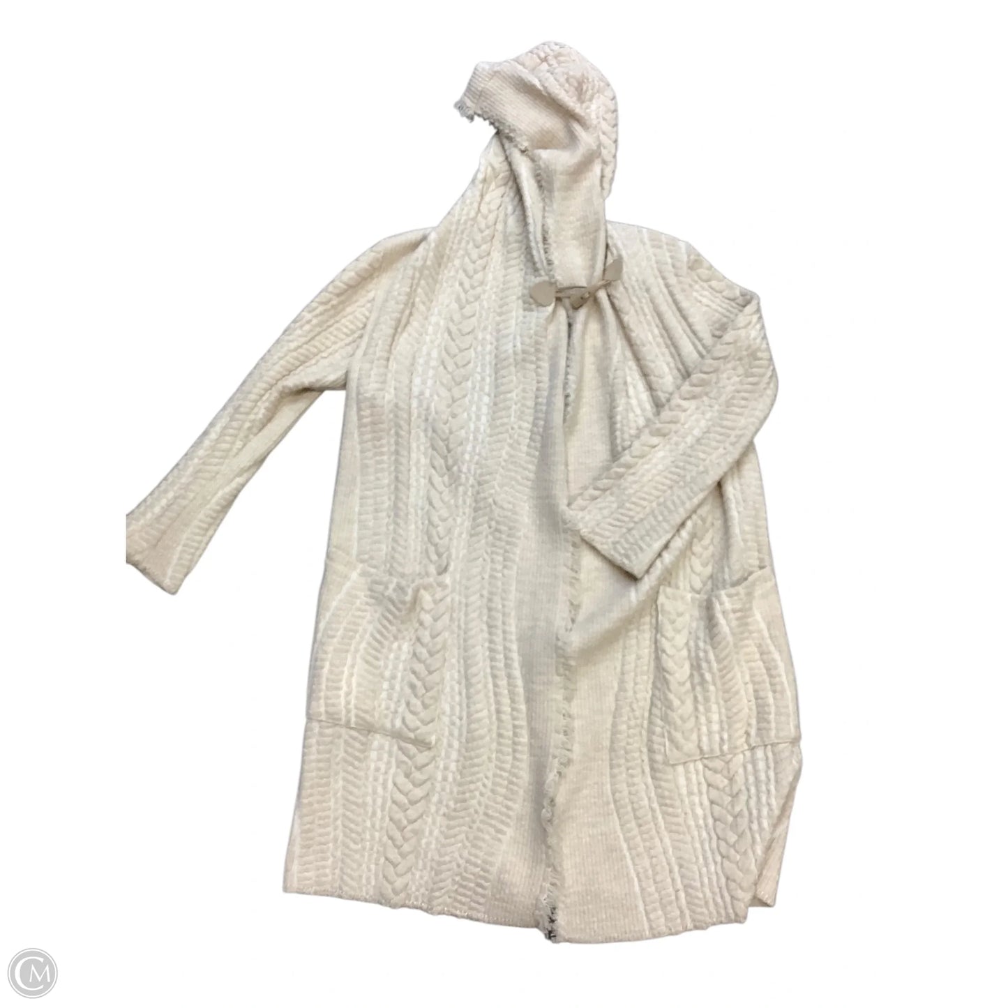 Sweater Cardigan By Johnny Was In Cream, Size: M