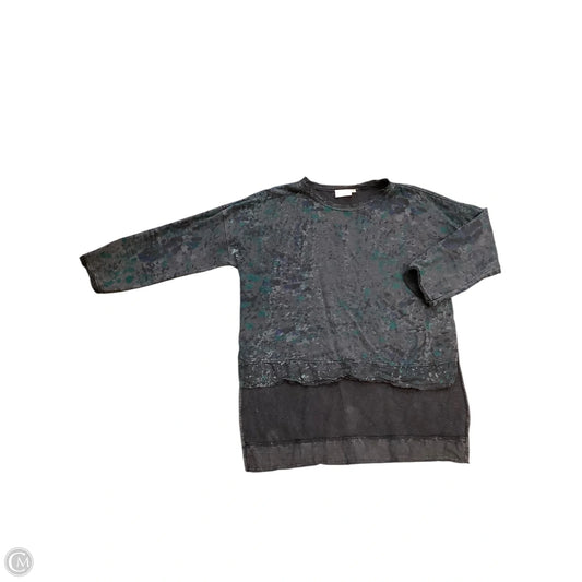 Tunic Long Sleeve By Cmb In Black & Blue, Size: Osfm