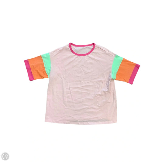 Top Short Sleeve Basic By Cmf In Pink, Size: S