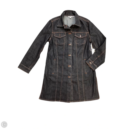Jacket Denim By Chicos In Black & Blue, Size: M