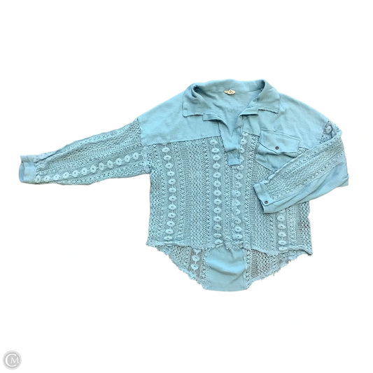 Top Long Sleeve By Pol In Blue, Size: M