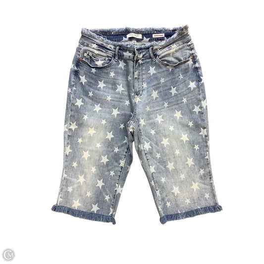 Jeans Cropped By Judy Blue In Blue Denim, Size: 18W