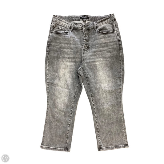 Jeans Cropped By Judy Blue In Black Denim, Size: 18W