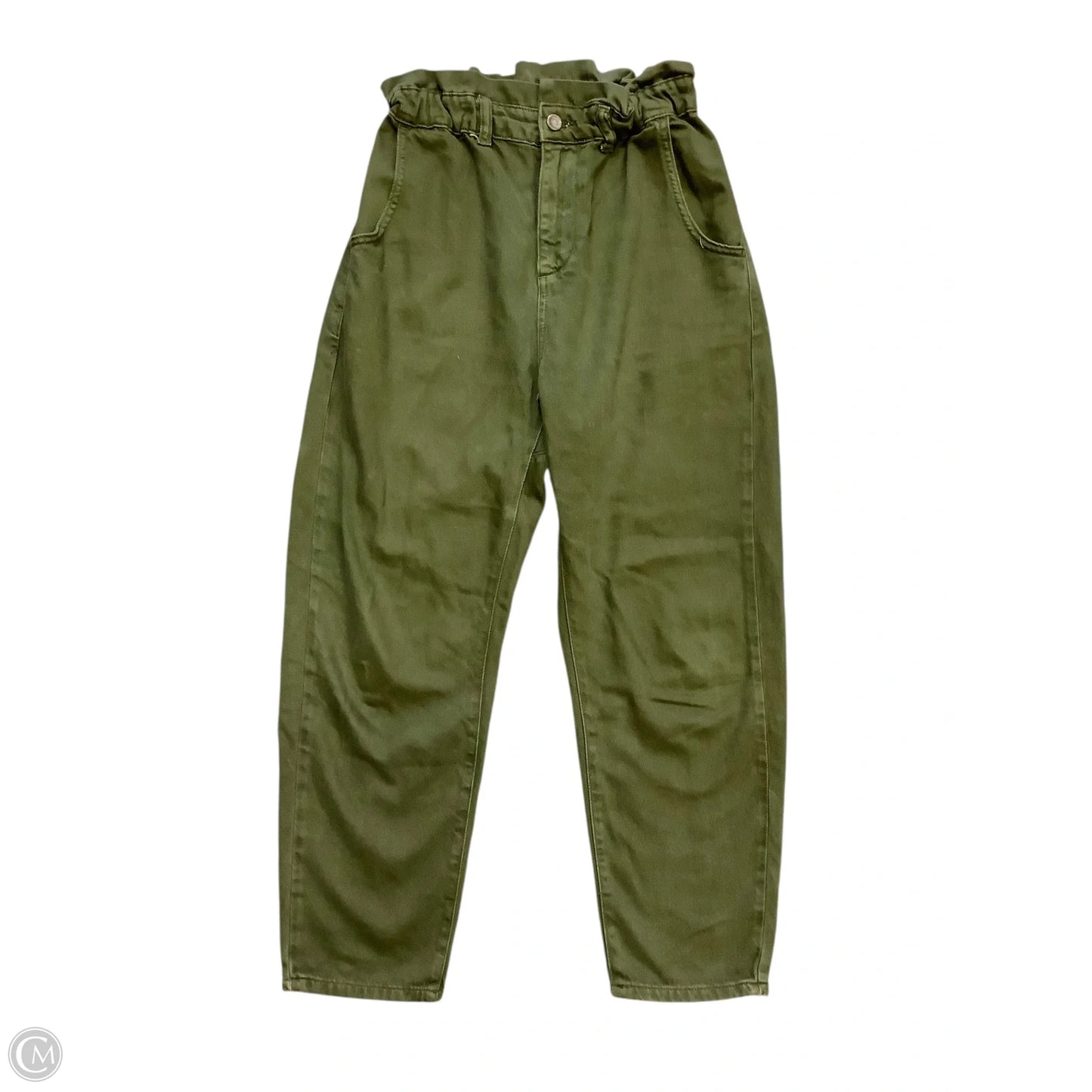 Jeans Straight By Zara In Green Denim, Size: 4