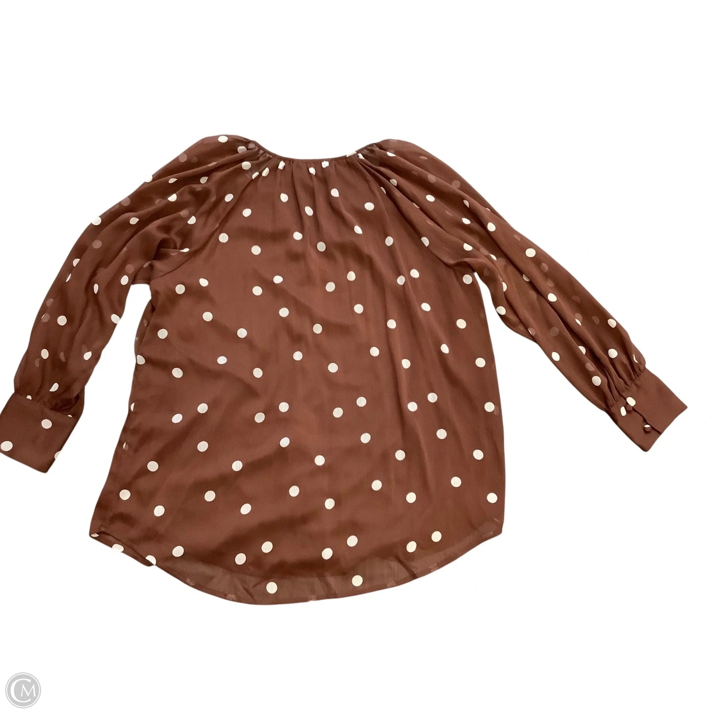 Blouse Long Sleeve By Lc Lauren Conrad In Brown, Size: L