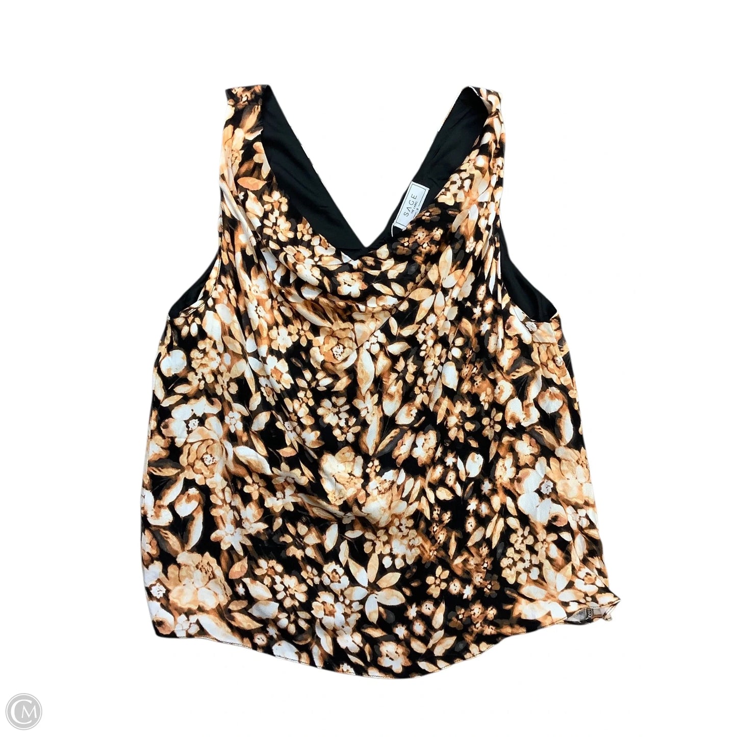 Top Sleeveless By Sage In Black & Brown, Size: S
