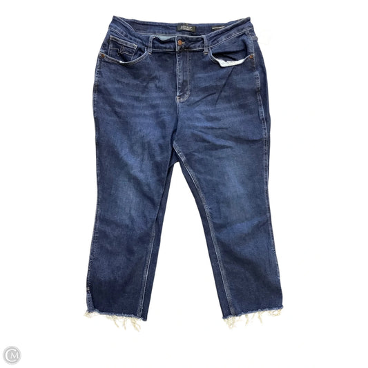 Jeans Straight Cropped By Judy Blue In Blue Denim, Size: 20W