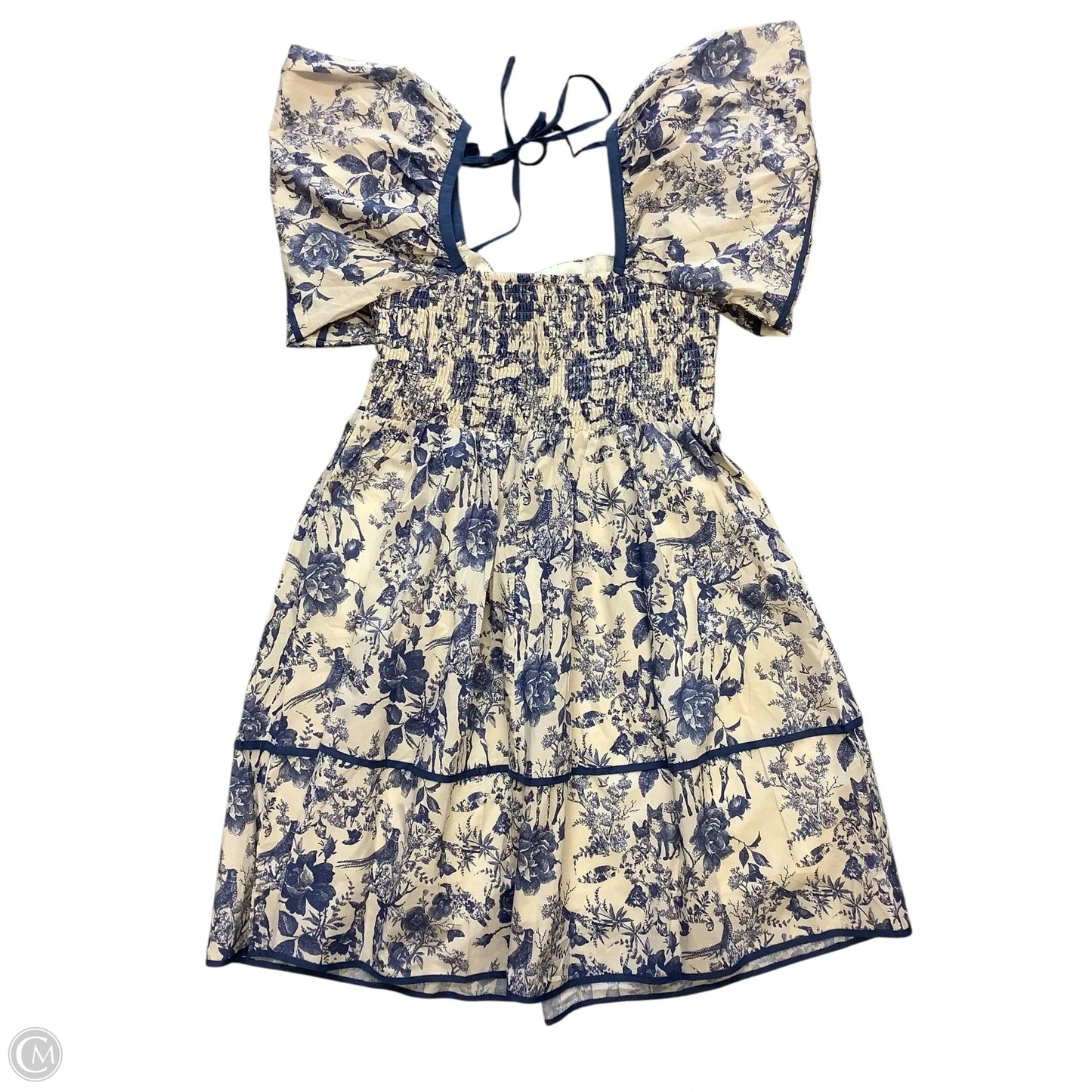 Dress Casual Midi By Cmb In Blue & White, Size: M