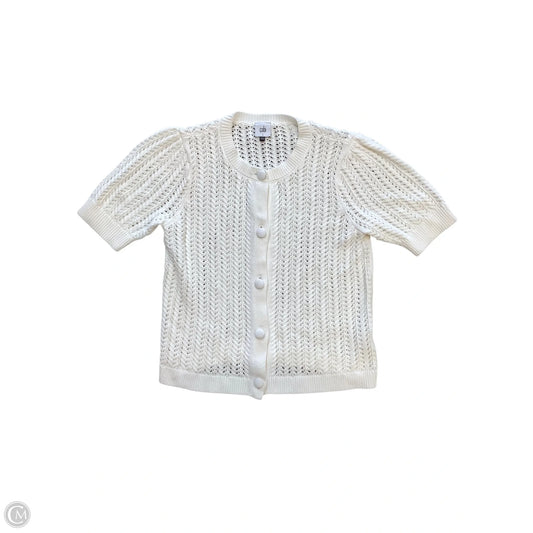 Sweater Short Sleeve By Cabi In White, Size: S