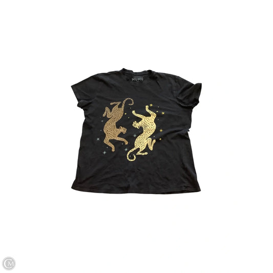 Top Short Sleeve By Mumu In Black, Size: S