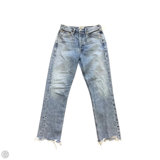 Jeans Straight By Agolde In Blue Denim, Size: 4/26