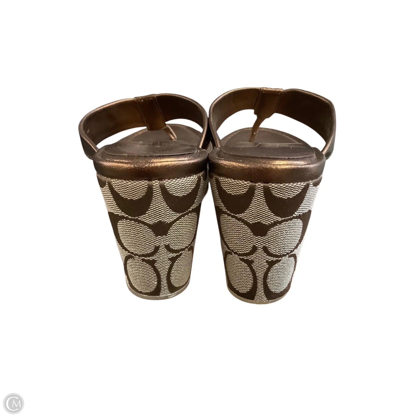 Sandals Designer By Coach In Bronze, Size: 8.5