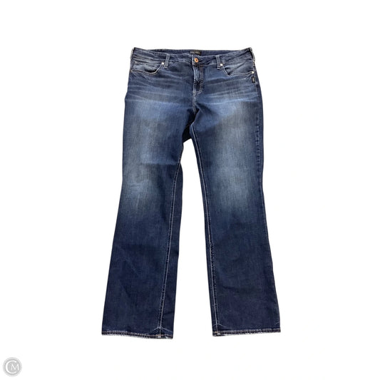 Jeans Boot Cut By Silver In Blue Denim, Size: 18