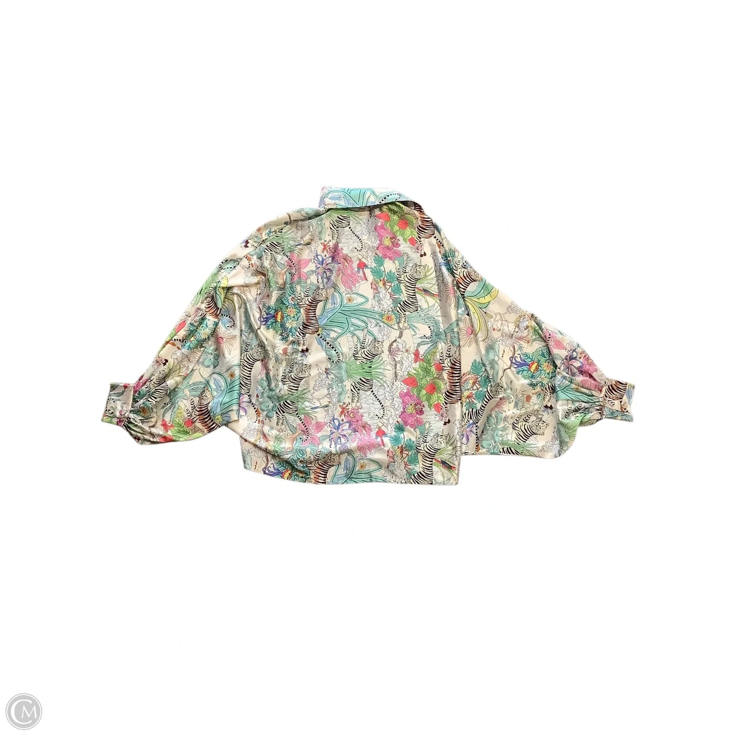 Blouse Long Sleeve By Cma In Tropical Print, Size: Osfm