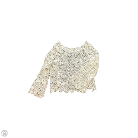 Top Long Sleeve By Pol In White, Size: M/L