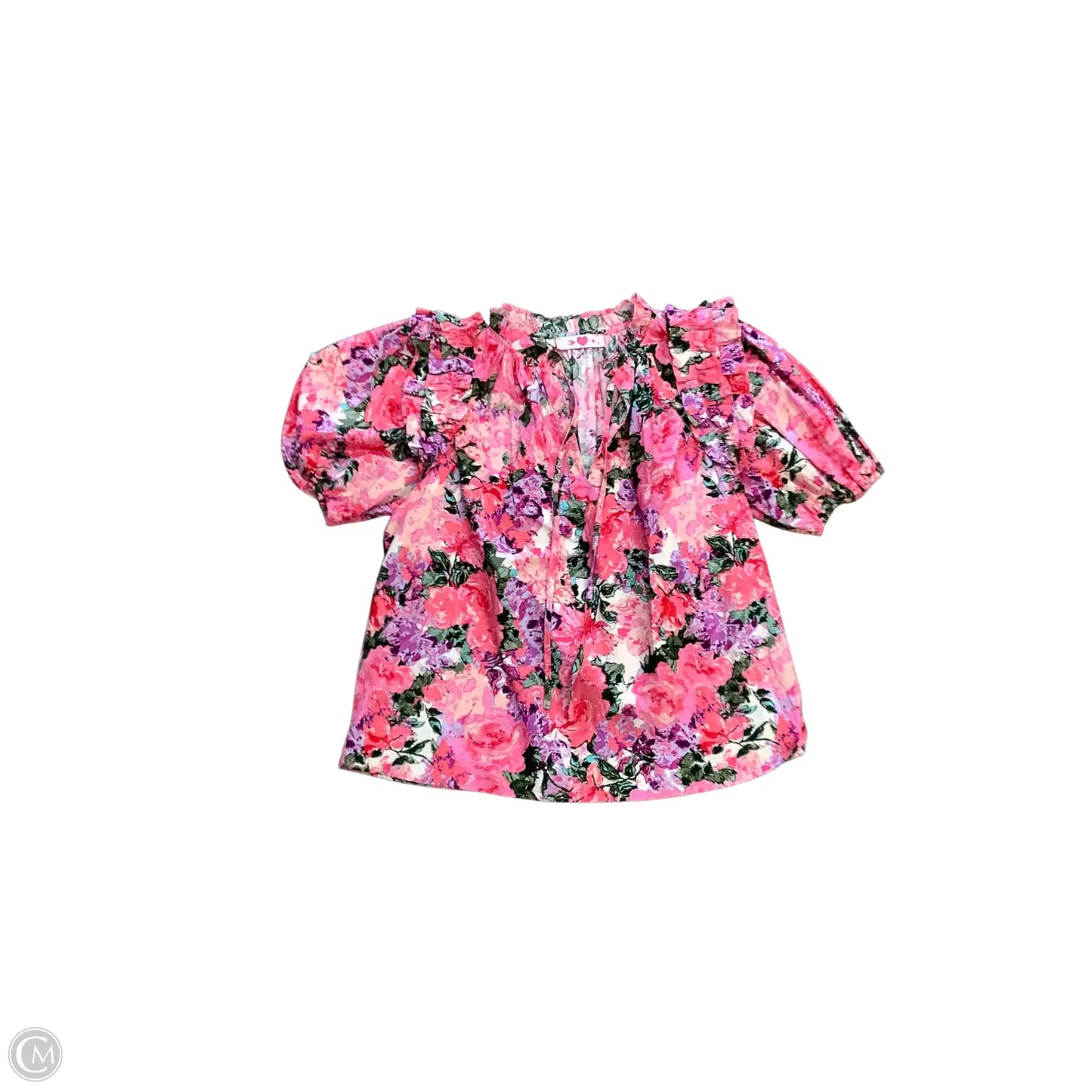 Blouse Short Sleeve By Buddy Love In Pink, Size: S