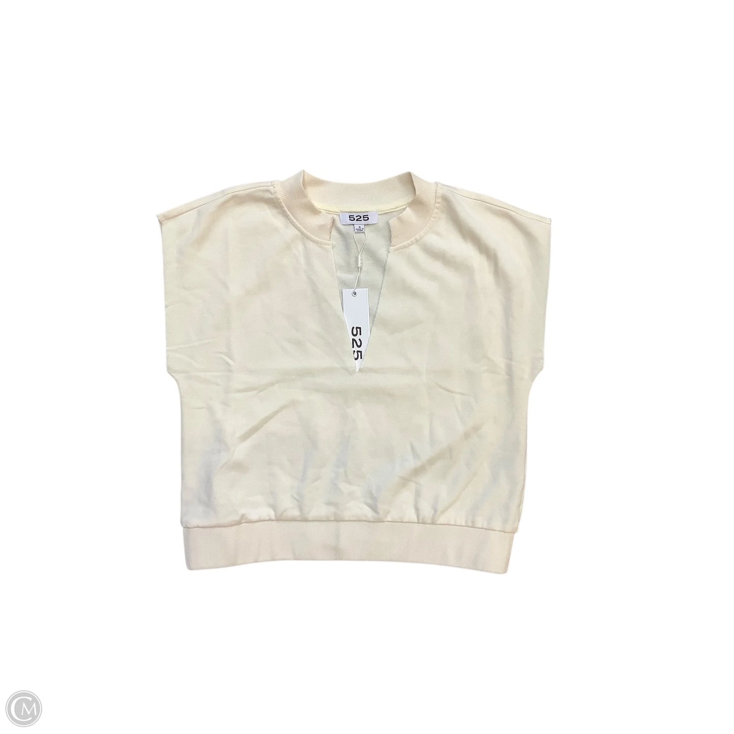 Athletic Top Short Sleeve By 525 In Cream, Size: S
