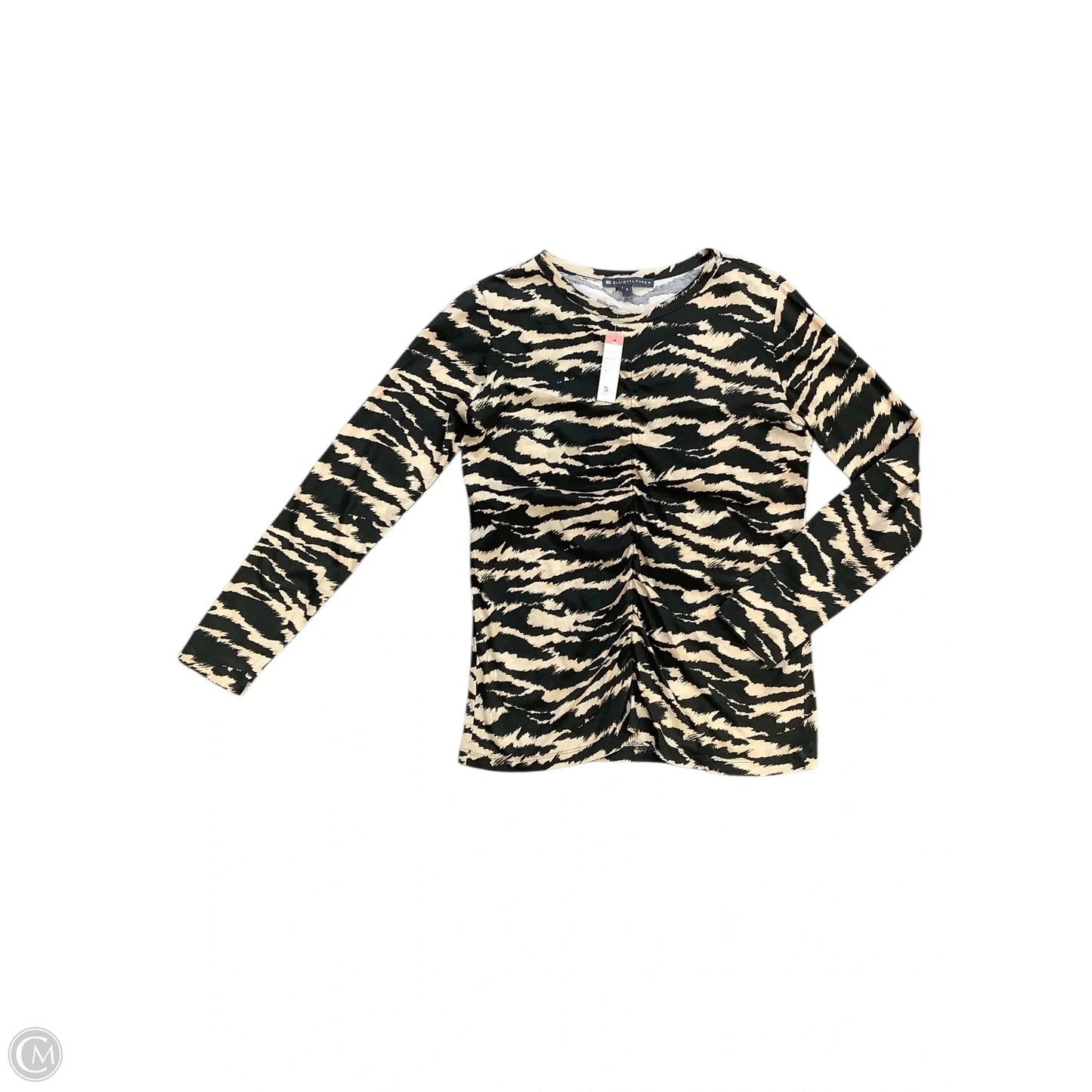 Top Long Sleeve By Elliott Lauren In Grey & Tan, Size: S