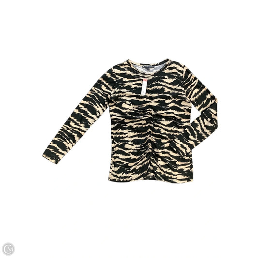 Top Long Sleeve By Elliott Lauren In Grey & Tan, Size: S