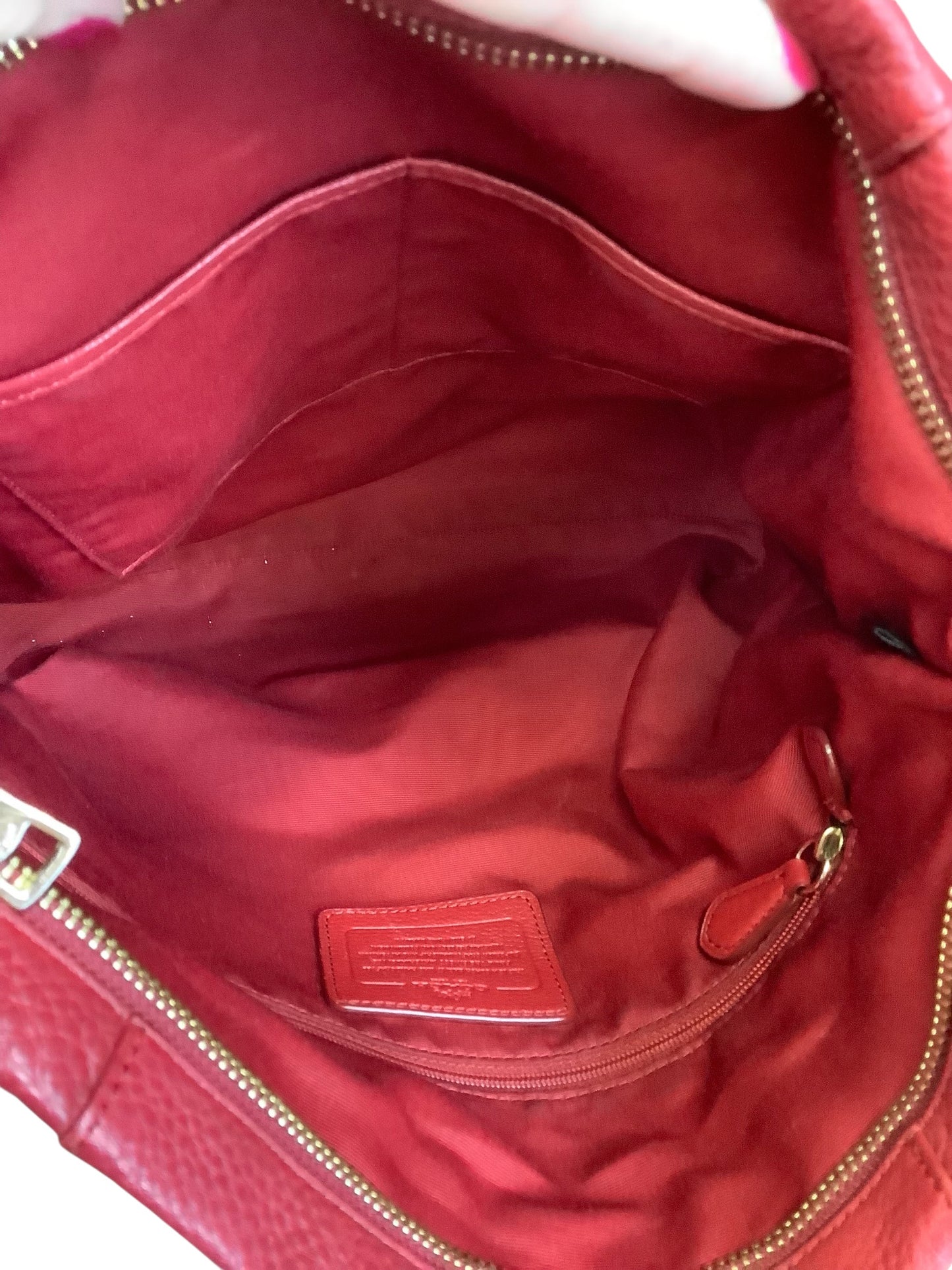 Handbag Designer By Coach In Red, Size:Large