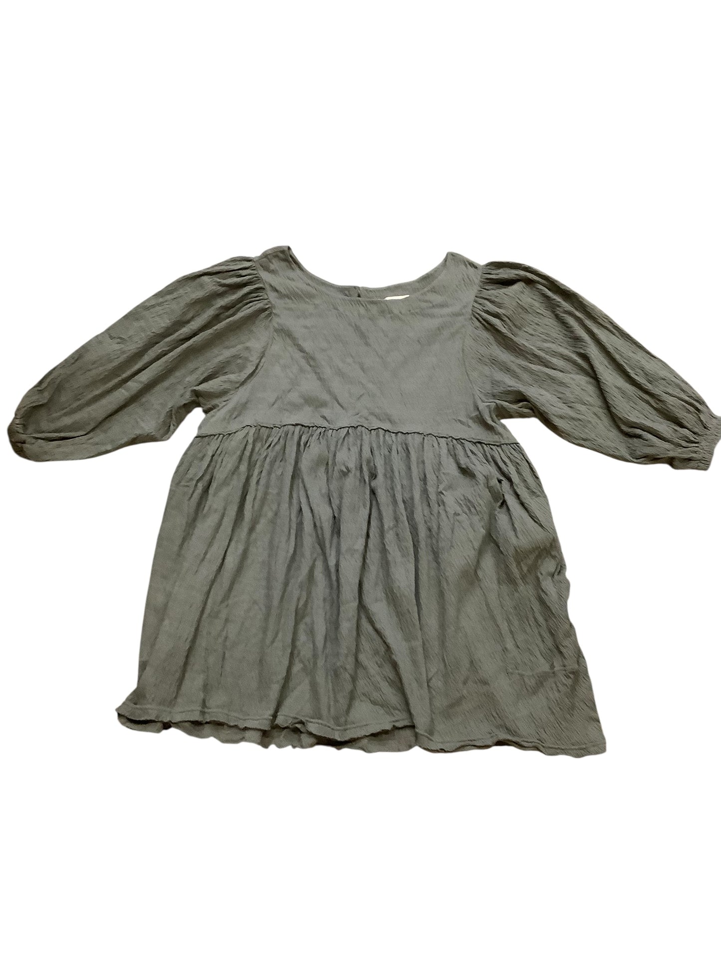 Tunic 3/4 Sleeve By Free People In Grey, Size:Xl