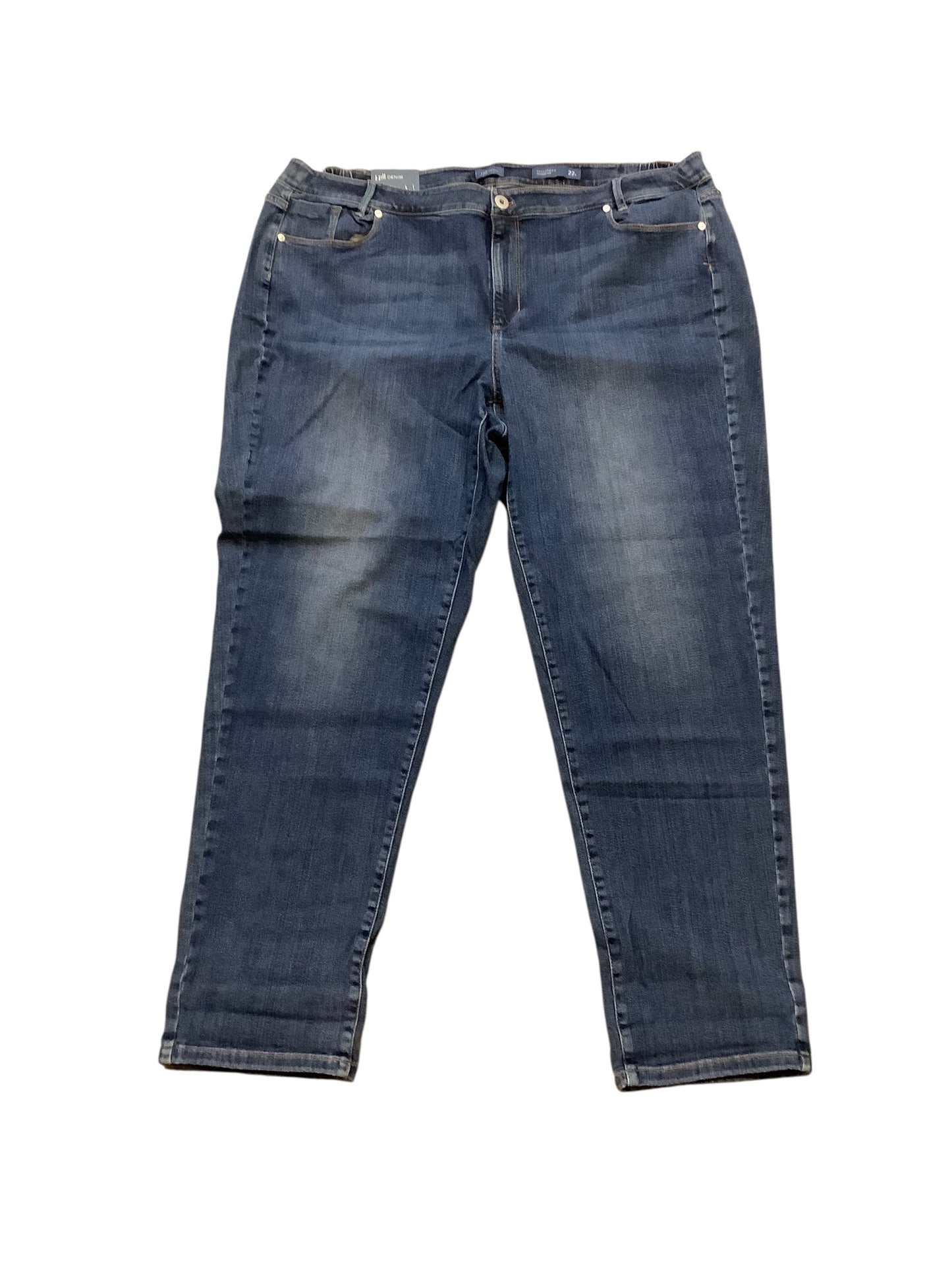 Jeans Straight By J. Jill In Blue Denim, Size:22