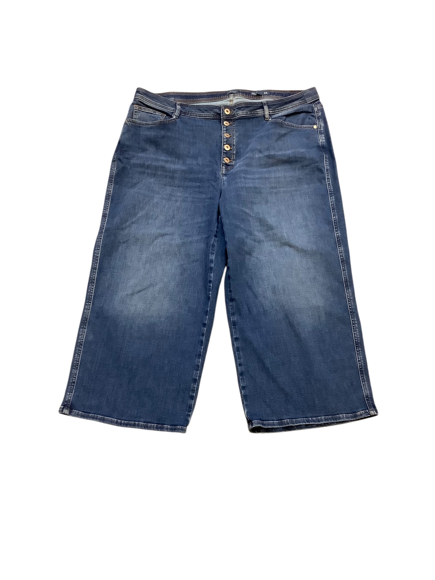Jeans Wide Leg By J. Jill In Blue Denim, Size:22