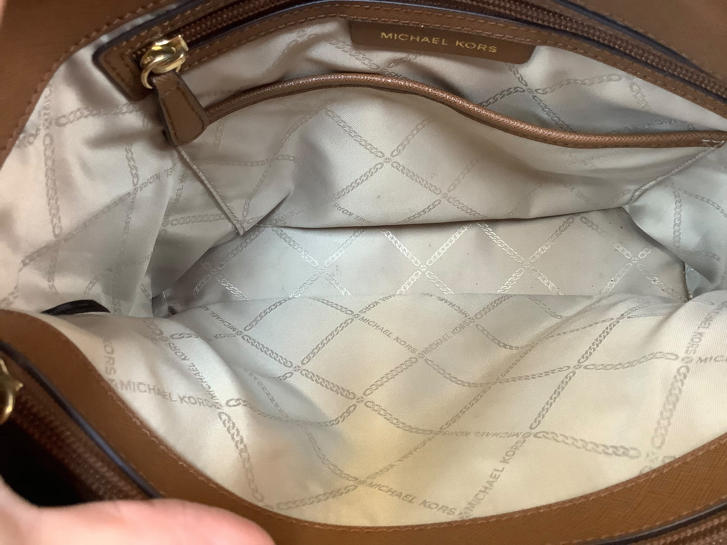 Handbag Designer By Michael Kors In Brown, Size:Medium