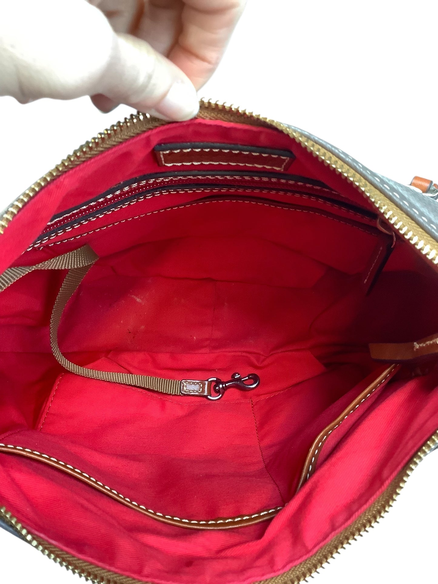 Handbag Designer By Dooney And Bourke In Taupe, Size:Medium