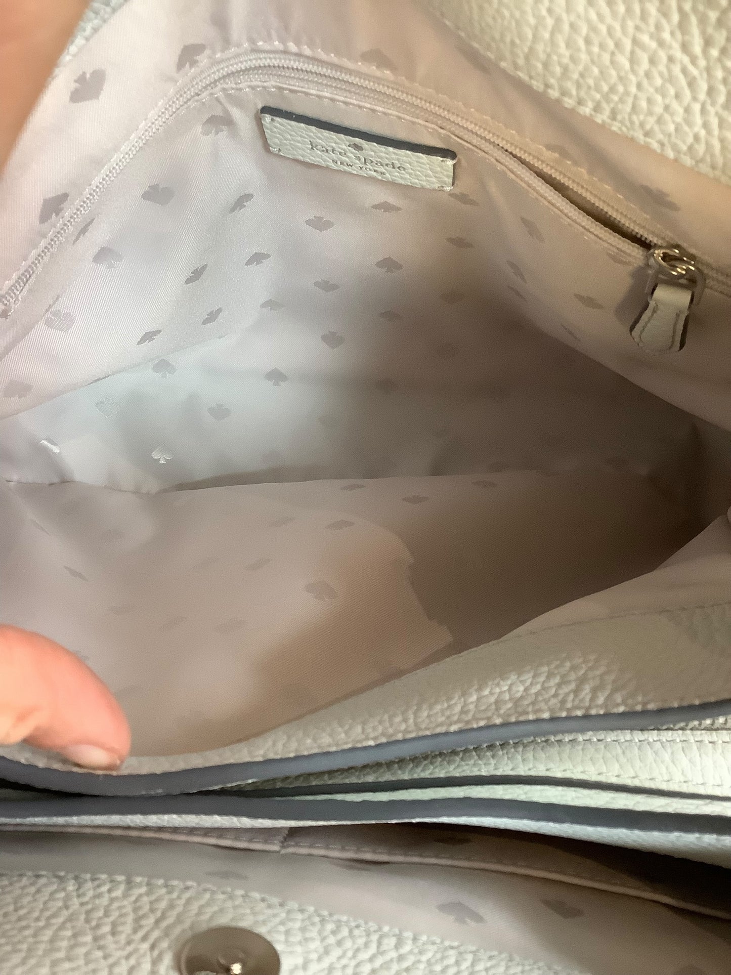 Handbag Designer By Kate Spade In Blue/grey/off white Size:Medium