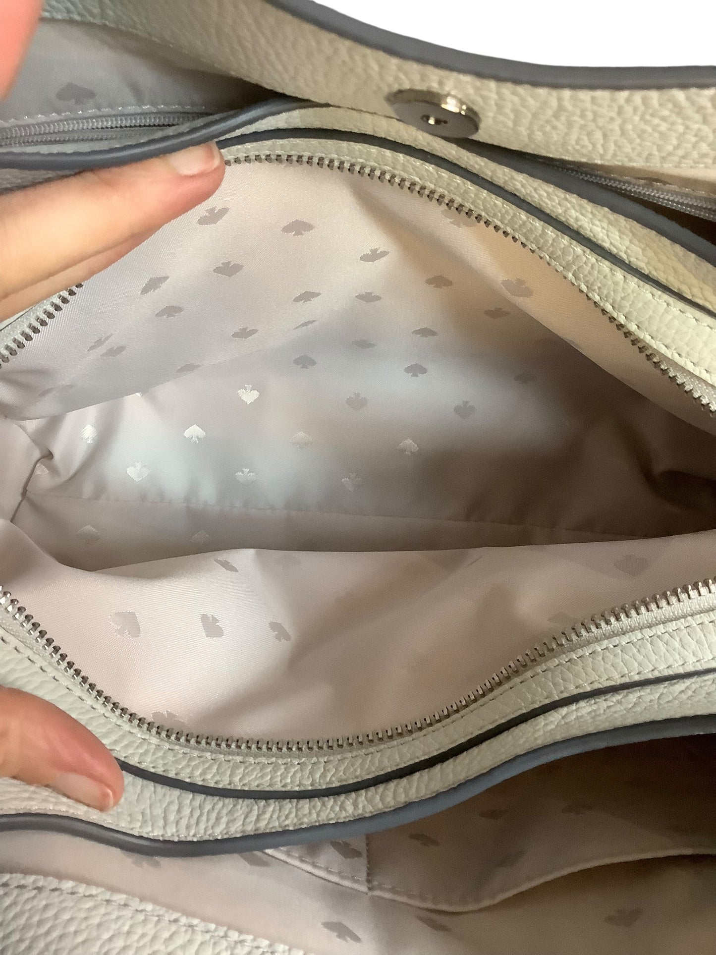 Handbag Designer By Kate Spade In Blue/grey/off white Size:Medium