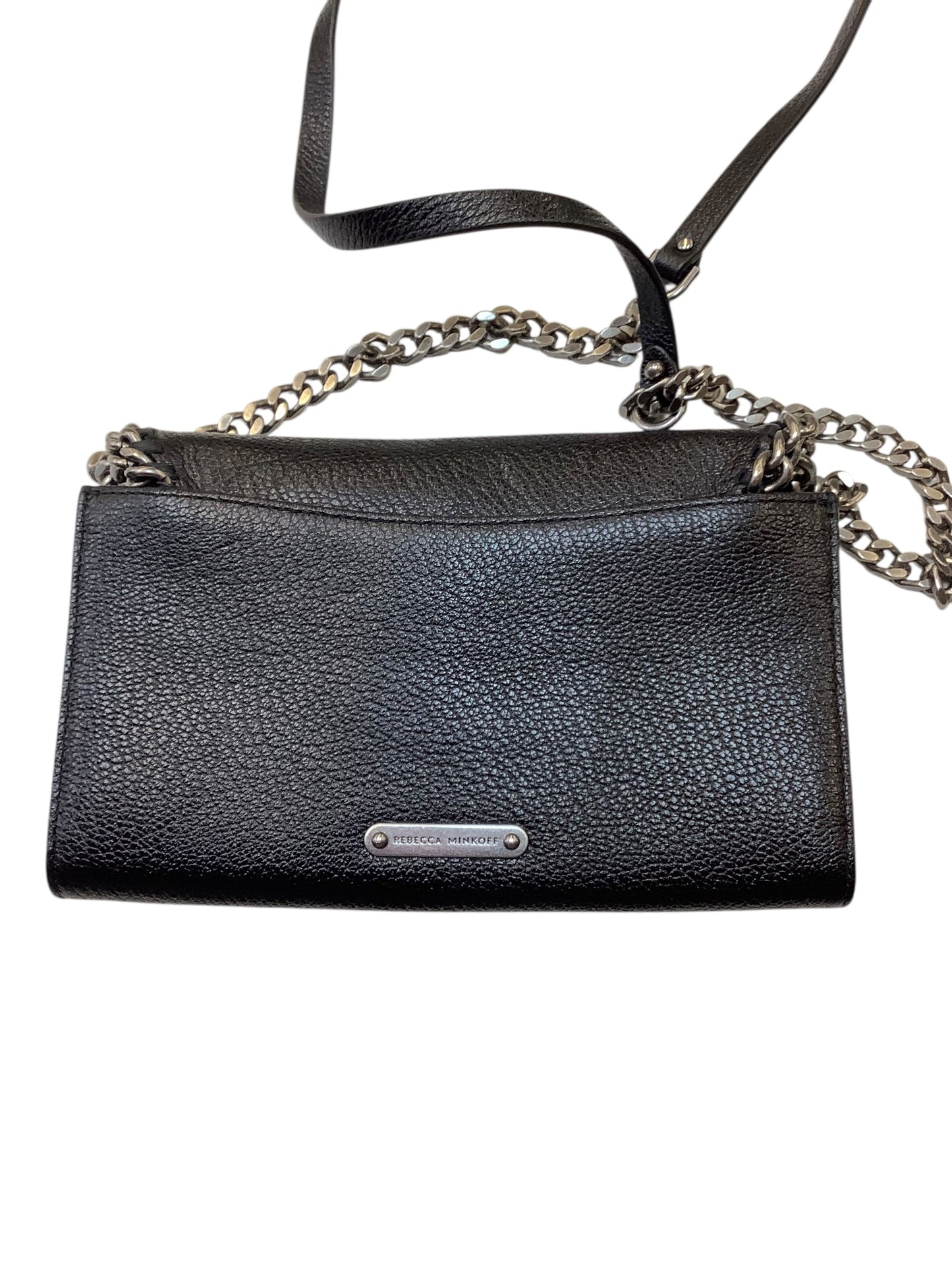 Crossbody Designer By Rebecca Minkoff In Black & Silver, Size:Small
